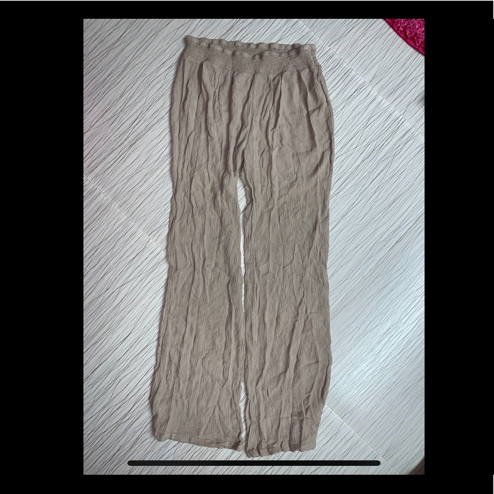 tan flowy pants
